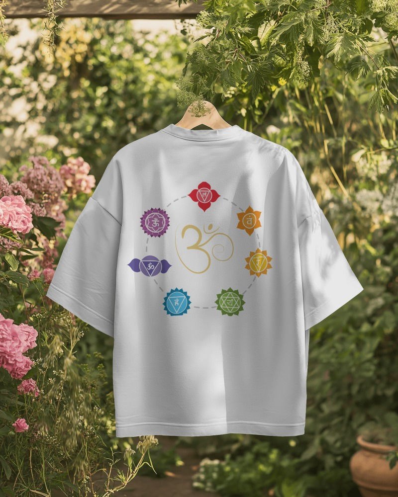 white oversized T-shirt with back print