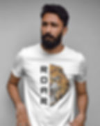 White round neck men's T-shirt with front Design