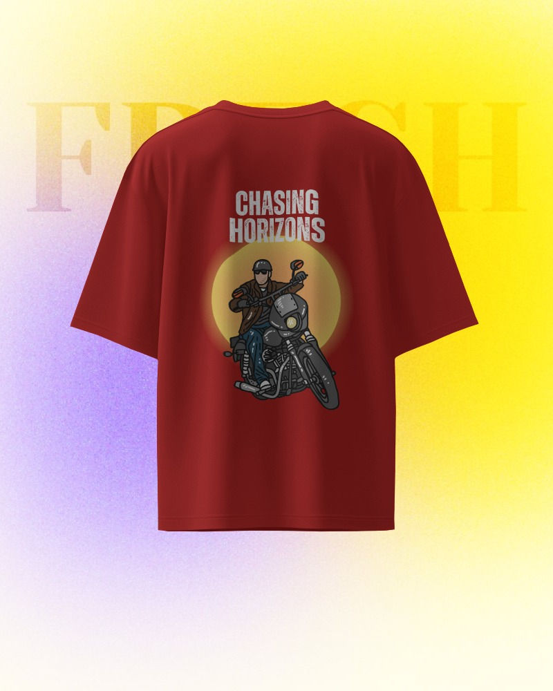 red men's oversized T-shirt with back design