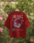 Red oversized T-shirt with back print