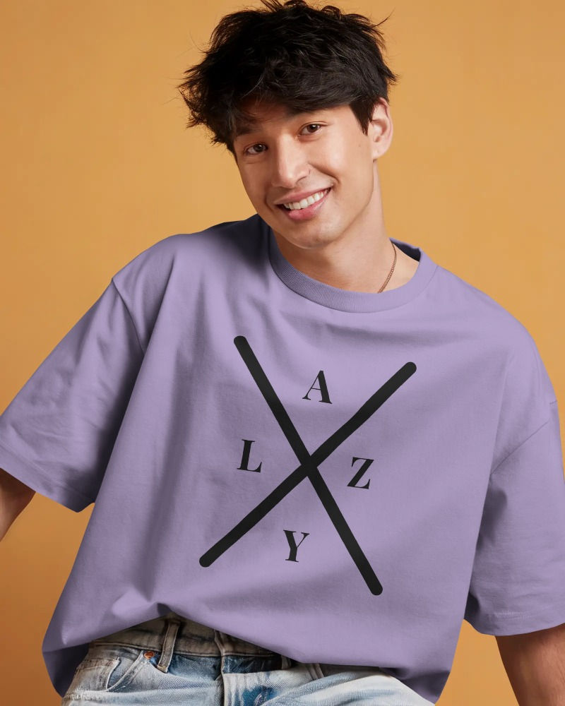 Lavender unisex oversize T-shirt with front print