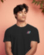 Morbido Black round neck men's T-shirt with logo
