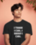 Morbido Black round neck men's T-shirt with front design of a quote that reads, "I think I can, I know I can".