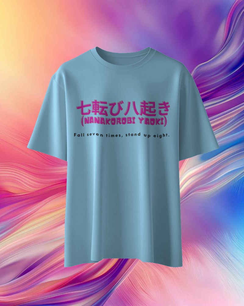 baby blue regular fit unisex t-shirt with front print