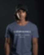 Morbido Navy Blue round neck Men's T-shirt with front design of a Sanskrit quote