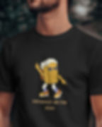Morbido Black round neck Men's T-shirt with front design of a dancing beer glass and text, "Saturdays are for beers"