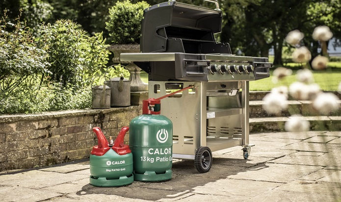 Calor Gas Bottles next to a Gas BBQ