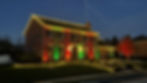 Christmas Decor of Harrisburg red, white, and green lighting with wreaths hung in Hershey PA
