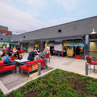 Wide shot of the rooftop during Taste of New Futures