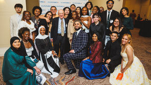 Michael Gould, New Futures Founder, with several of our incredible student Scholars current and past