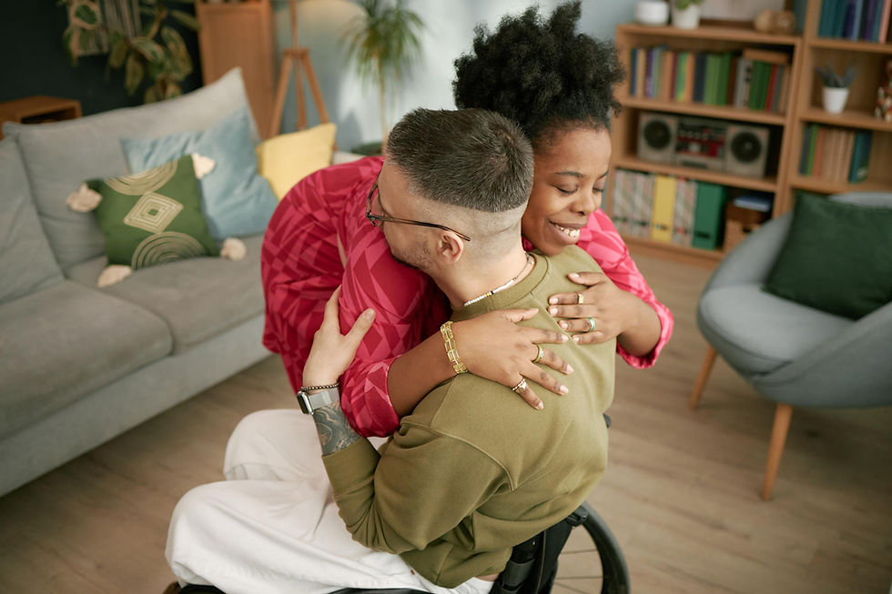 Danell and a home care client hugging in their home after Danell sold her business in Harrisburg, PA with Transworld Business Advisors Capital Region