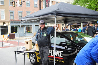 A Daflure Heating Cooling and Solar team member at a community event in Mechanicsburg, PA