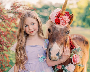 Sweet girl with one of the miniature horses at the farm for a children's birthday photo sesssion at Jessica Snider Photography in Mechanicsburg, PA