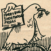 Harrisburg Independent Press Bird holding the newspaper in its wing