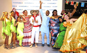 Group of people dressed up in cultural outfits from Taste o New Futures 2024