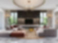 modern living room with fabric couches and a rug that were recently cleaned by B clean professionals from Camp Hill PA