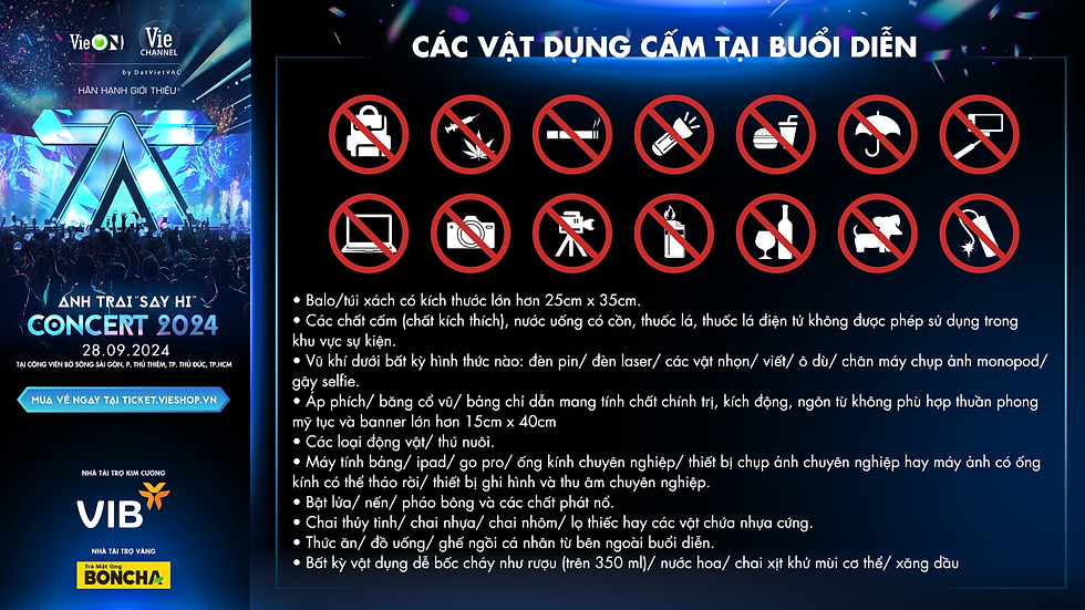 Một số quy định khi tham gia Concert Anh trai Say Hi ngày 28.09.2024