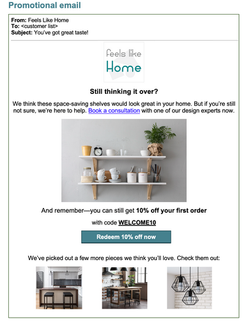 Promotional email