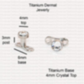 14g Titanium Dermal Anchor 4mm Clear Piercing Jewerly Top