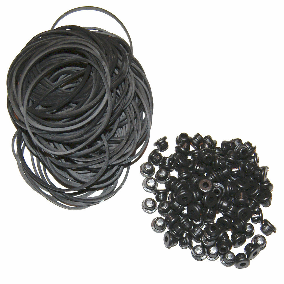 100 Tattoo Machine 2" Needle Rubber Bands 100 10/32" Black Grommet Nipples