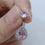 Thumbnail: Pink 14g Water Drop Round Dangle Belly Button 925 Sterling Silver