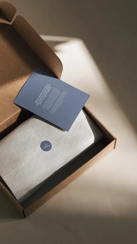 Packaging soigné par une directrice artistique freelance.