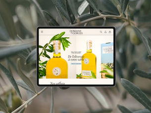 Site internet sur tablette de la marque de produit Domaine des Gorges