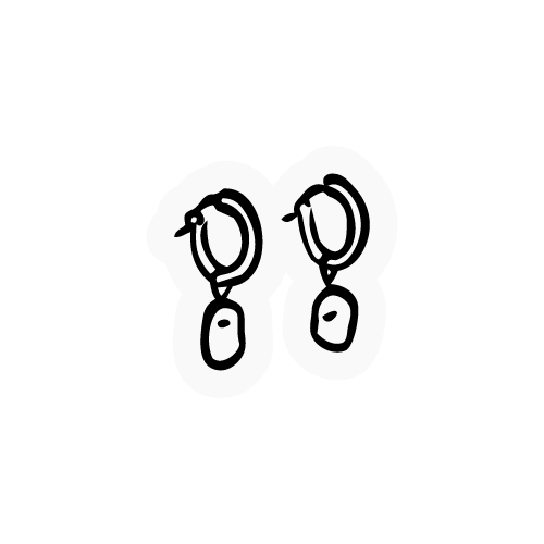 Illustration de boucles d'oreilles par une directrice artistique freelance