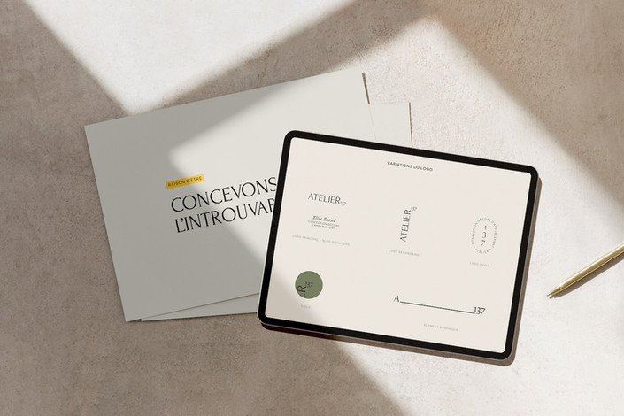 Variations de logo Atelier 137 et charte graphique