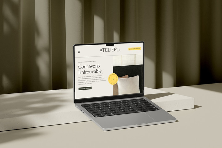 Webdesign du site Atelier 137 sur un ordinateur Apple