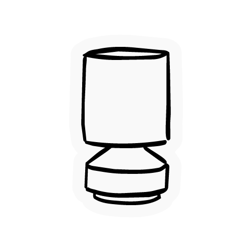 Illustration minimaliste d'une lampe de chevet