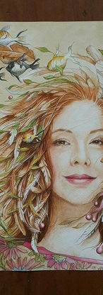 alexa . retrato acuarela  de Cecilia M Páez