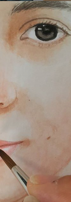 Detalle retrato Adelaida. Acuarela