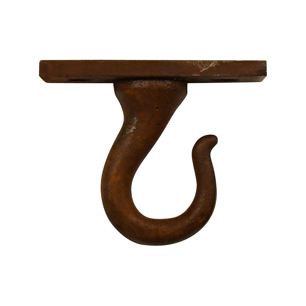 Cast iron ceiling hook in rust finish
