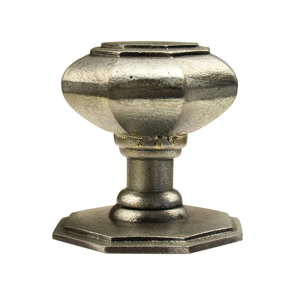 Pewter Cast Iron Front Door Knob Octagon - 70MM - Single