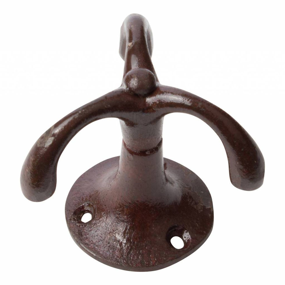 Cast iron ceiling hook 'Trio' rotatable Rust
