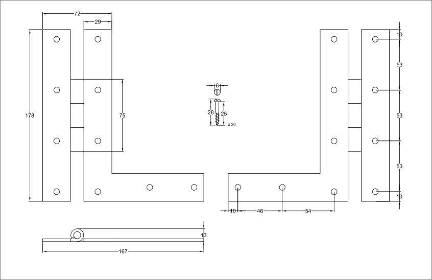Thumbnail: Wrought iron HL hinges, painted black