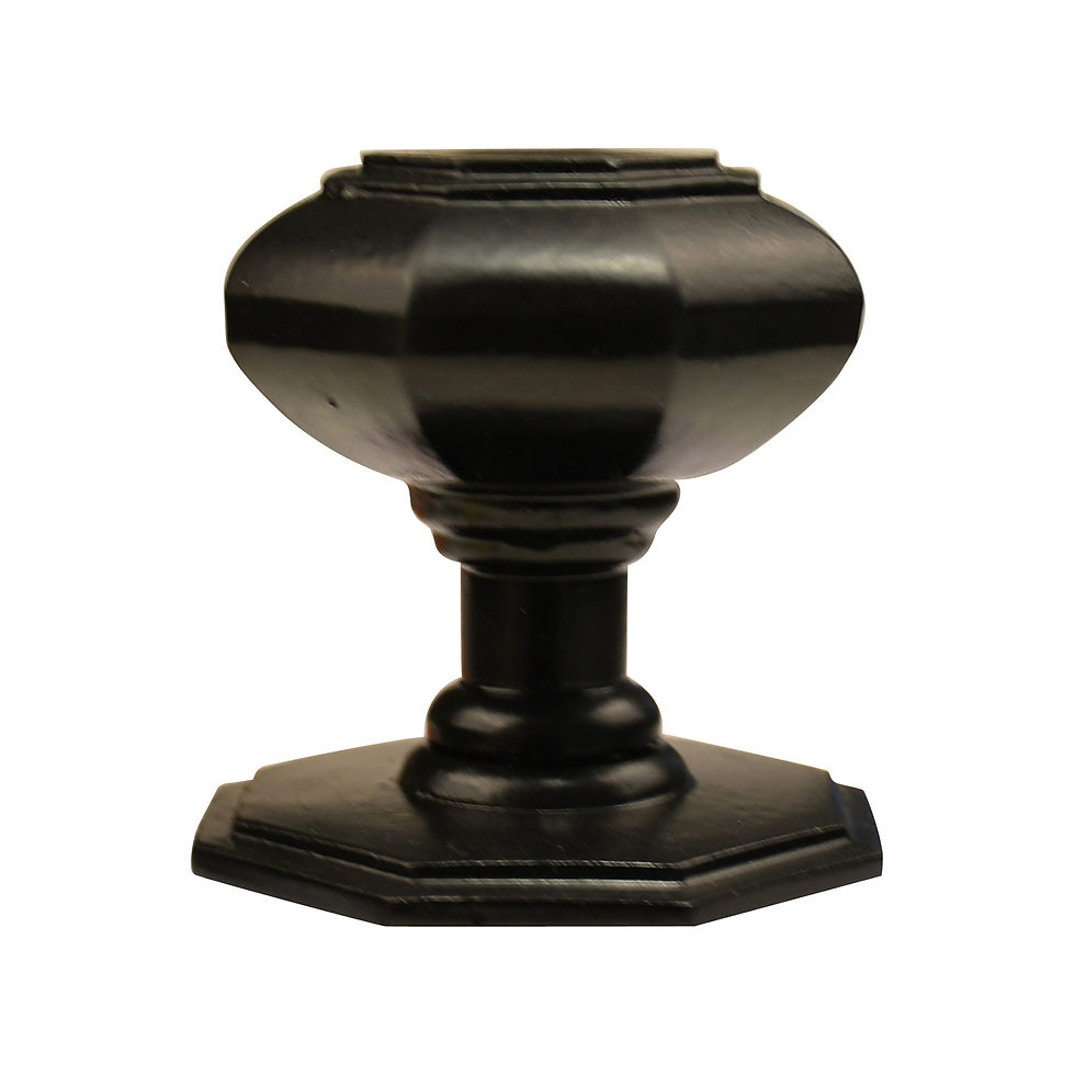 Black Cast Iron Front Door Knob Octagon - 70MM - Single