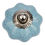 Thumbnail: Porcelain furniture knob turquoise flower crackled (Pack of 8 Pcs)