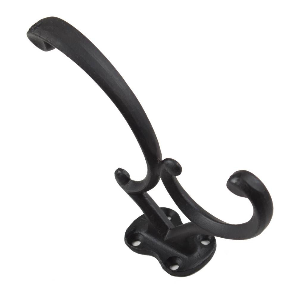 Cast iron coat hook diamond - black