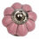 Thumbnail: Porcelain furniture knob pink silver flower (Pack of 8 Pcs)