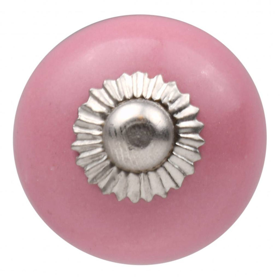 Porcelain furniture knob pink 30mm (Pack of 8 Pcs)