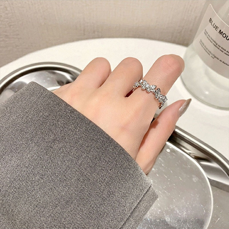 Miniatura: Butterfly Rings Shiny Cubic Zirconia Girls Minimalist Dainty Jewelry Gifts