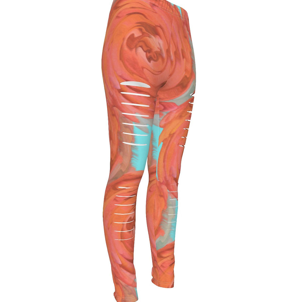Thumbnail: Abstract Rose Women's Ripped Leggings