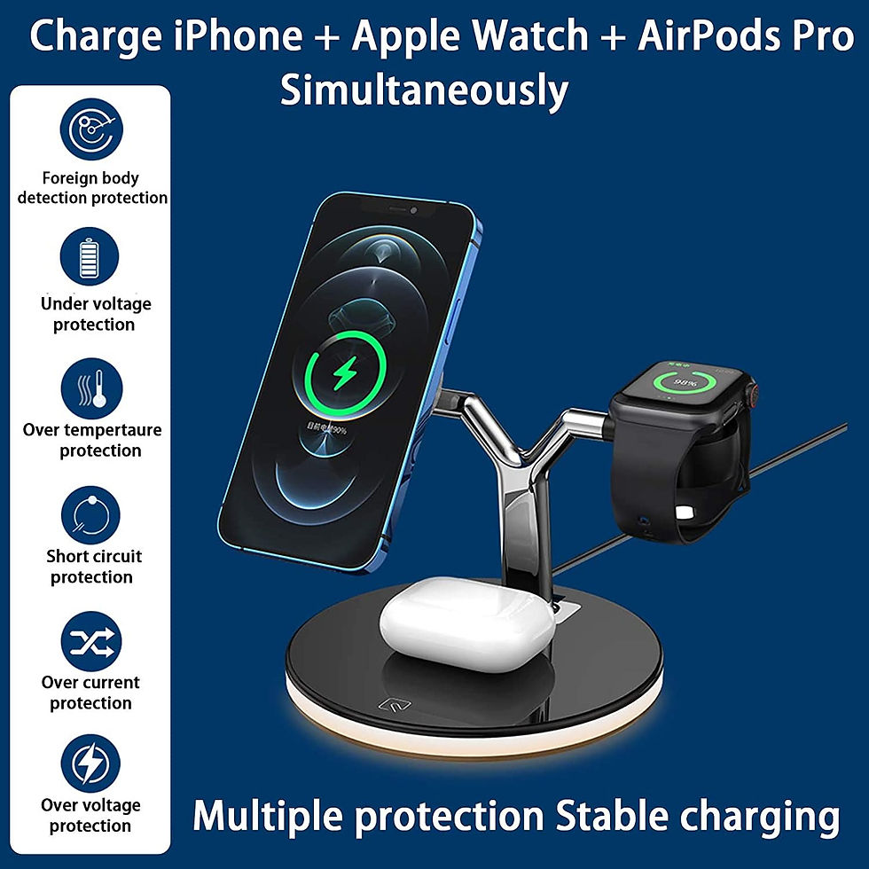 Thumbnail: 25W 3 in 1 Magnet Qi Fast Wireless Charger Station For Iphone 