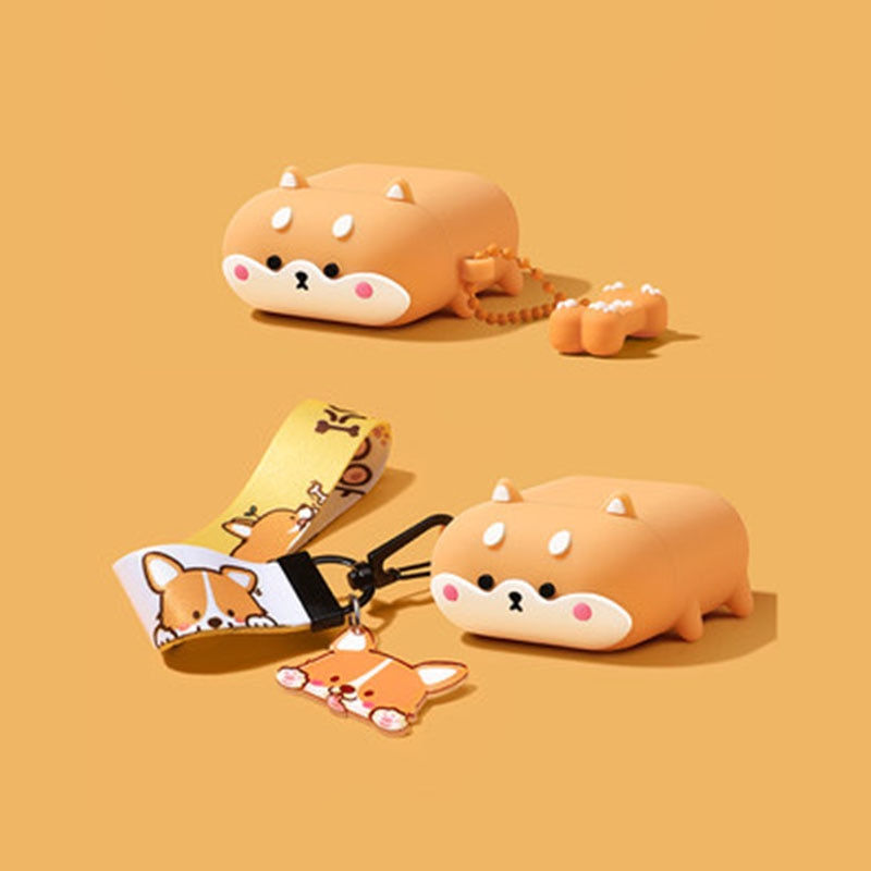 Thumbnail: INS Cute 3D Shiba Inu Dog Silicone Earphone Cases For Apple AirPods 