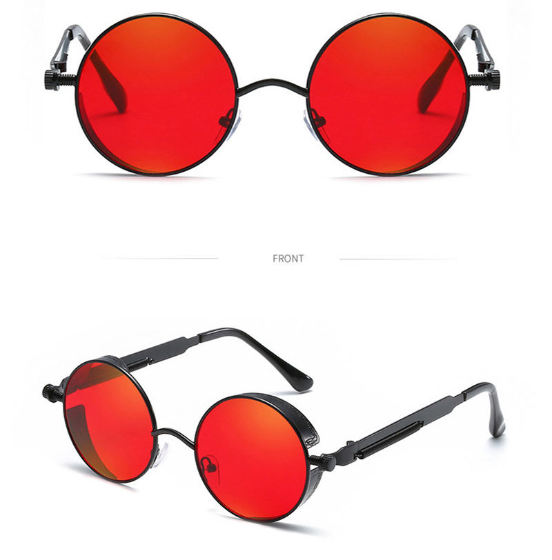 Thumbnail: Trendy Retro Round Steampunk Unisex Sunglasses