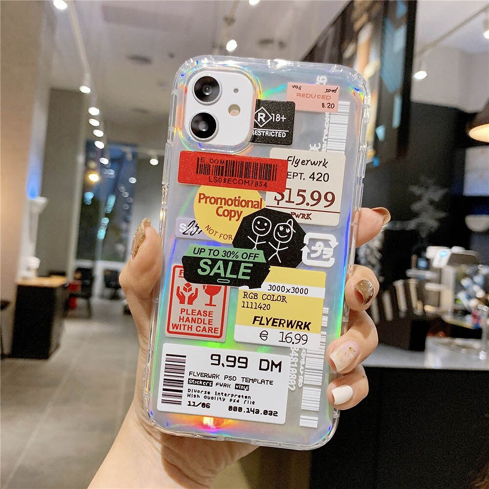 Thumbnail: Cute QR bar code phone case laser for iPhone 13 11 12 Pro Max Mini case 
