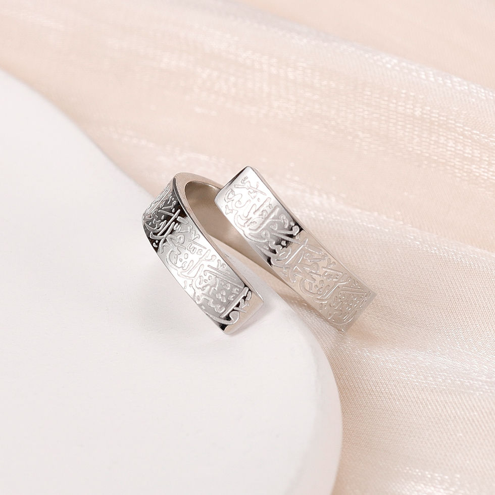 Miniatura: Islamic Scripture Stainless Steel Adjustable Women Ring 