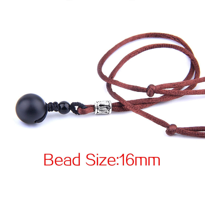Thumbnail: Men Trendy Natural Stone Obsidian Tiger Eye Onyx Necklaces 